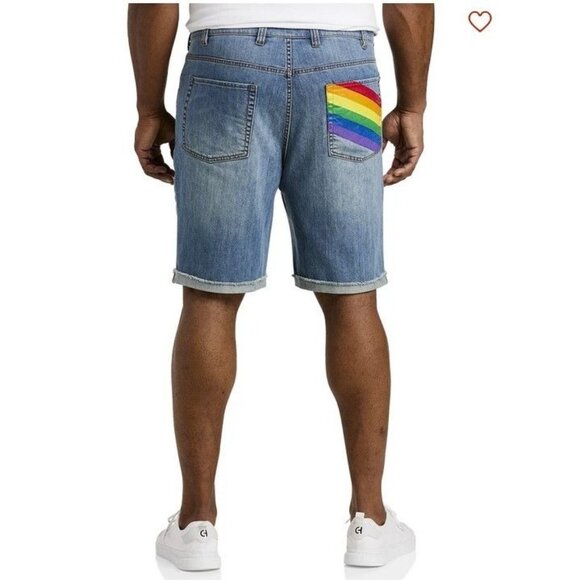 True Nation Wild Pride Denim Shorts Waist 48 Men's Modern Touch Mission Valley - Picture 1 of 7